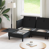Living Room Furniture Set 5 pcs Black Velvet