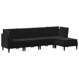 Living Room Furniture Set with Cushion 5 pcs Black Velvet