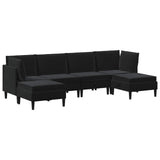 Living Room Furniture Set with Cushion 6 pcs Black Velvet