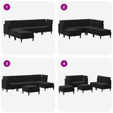 Living Room Furniture Set 6 pcs Black Velvet - Extra Image