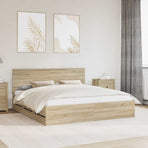 Bed Frame with Drawer Sonoma Oak 180 x 200 cm Engineered Wood