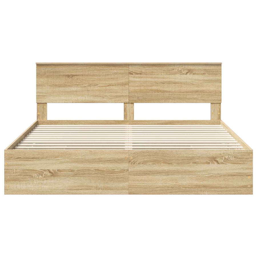 Bed Frame with Drawer Sonoma Oak 180 x 200 cm Engineered Wood