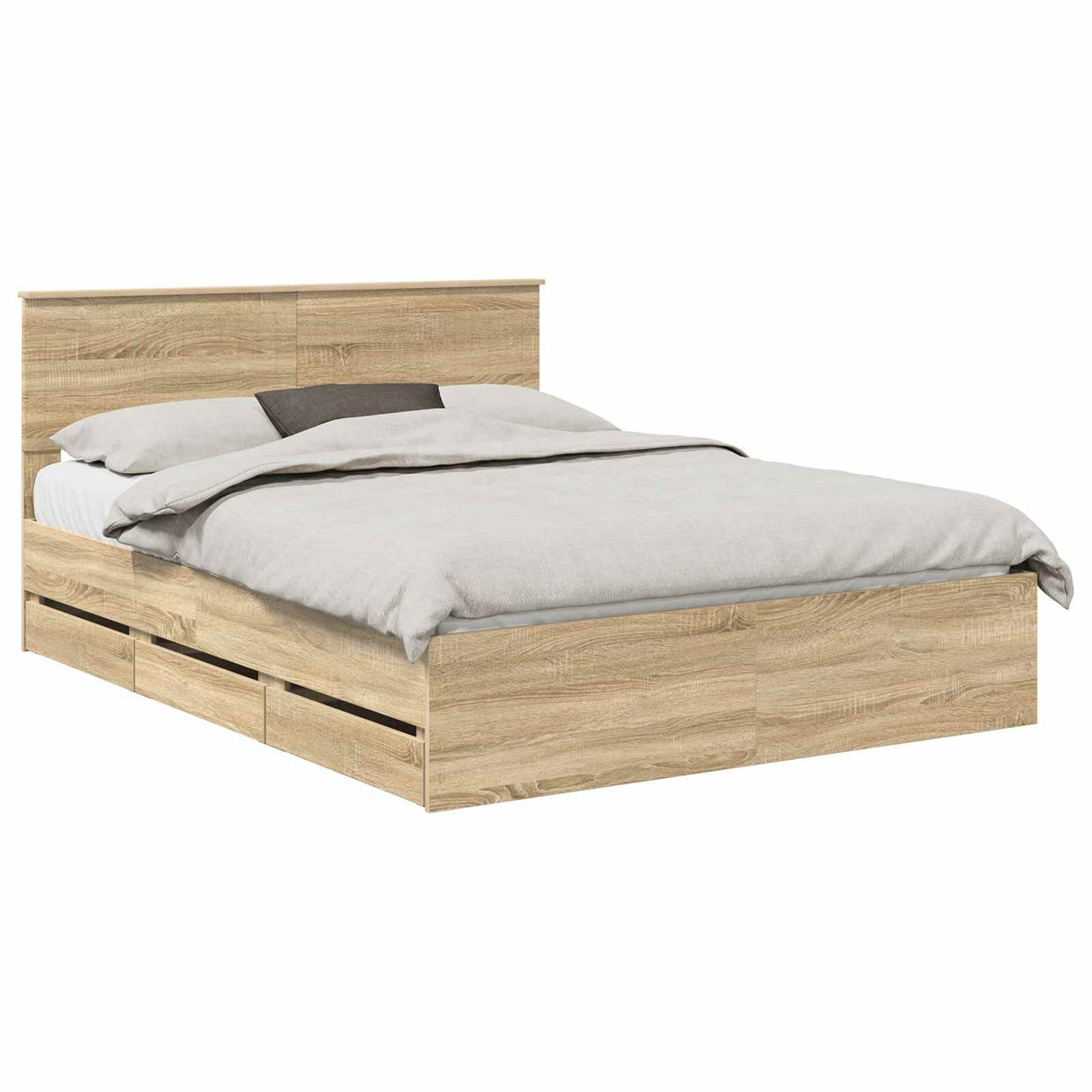 Bed Frame with Drawer Sonoma Oak 150 x 200 cm Engineered Wood
