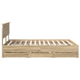 Bed Frame with Drawer Sonoma Oak 135 x 190 cm Engineered Wood - Extra Image