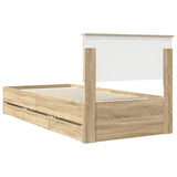 Bed Frame with Drawer Sonoma Oak 90 x 190 cm Engineered Wood - Extra Image