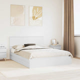 Storage Bed with Drawer White 150 x 200 cm Engineered Wood
