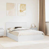 Bed Frame with Drawer Manual White 150 x 200 cm Engineered Wood