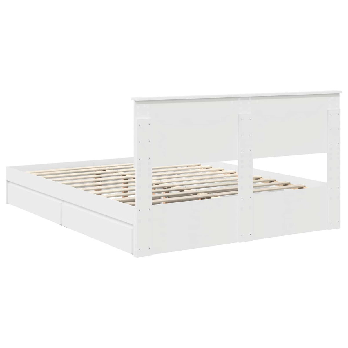 Storage Bed with Drawer White 150 x 200 cm Engineered Wood