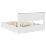 Storage Bed with Drawer White 150 x 200 cm Engineered Wood