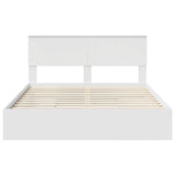 Storage Bed with Headboard White 150 x 200 cm Engineered Wood