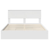 Bed Frame with Drawer Manual White 150 x 200 cm Engineered Wood - Low Angle