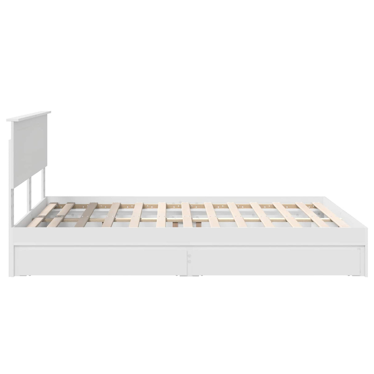 Storage Bed with Headboard White 150 x 200 cm Engineered Wood