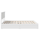 Bed Frame with Drawer Manual White 150 x 200 cm Engineered Wood - Extra Image