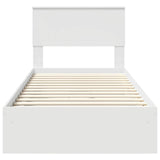 Storage Bed with Headboard White 90 x 190 cm Engineered Wood