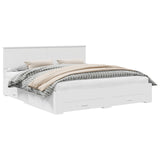 Bed Frame with Drawer White 180 x 200 cm Engineered Wood