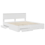 Bed Frame with Drawer White 180 x 200 cm Engineered Wood