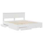 Bed Frame with Drawer White 180 x 200 cm Engineered Wood