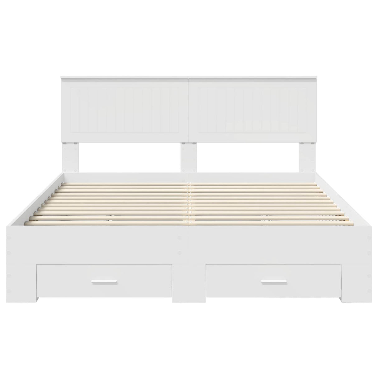 Bed Frame with Drawer White 150 x 200 cm Engineered Wood