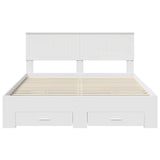 Bed Frame with Drawer White 150 x 200 cm Engineered Wood