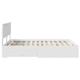 Bed Frame with Drawer White 150 x 200 cm Engineered Wood