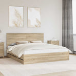 Bed Frame with Drawer Sonoma Oak 180 x 200 cm Engineered Wood