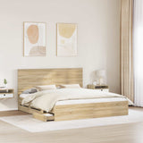 Bed Frame with Drawer Sonoma Oak 180 x 200 cm Engineered Wood
