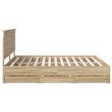 Bed Frame with Drawer Sonoma Oak 180 x 200 cm Engineered Wood - Extra Image
