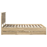 Bed Frame with Drawer Sonoma Oak 135 x 190 cm Engineered Wood - Extra Image
