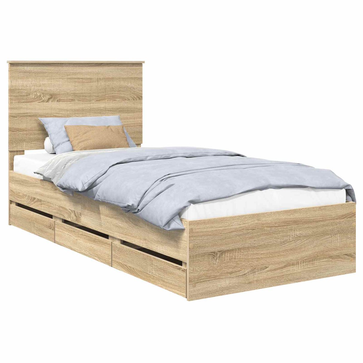 Bed Frame with Drawer Sonoma Oak 90 x 190 cm Engineered Wood