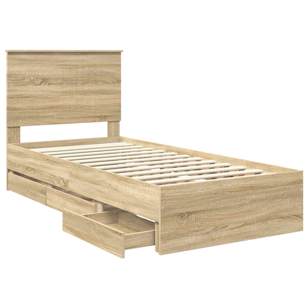 Bed Frame with Drawer Sonoma Oak 90 x 190 cm Engineered Wood