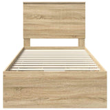 Bed Frame with Drawer Sonoma Oak 90 x 190 cm Engineered Wood
