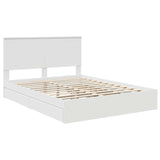 Storage Bed with Headboard White 150 x 200 cm Engineered Wood - Top-Down View