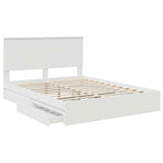 Storage Bed with Drawer White 150 x 200 cm Engineered Wood