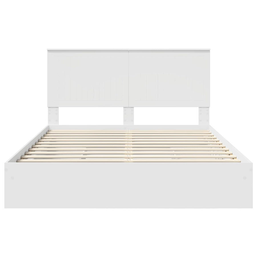 Storage Bed with Drawer White 150 x 200 cm Engineered Wood