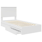 Storage Bed with Drawer White 90 x 190 cm Engineered Wood