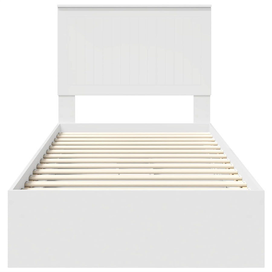 Storage Bed with Drawer White 90 x 190 cm Engineered Wood