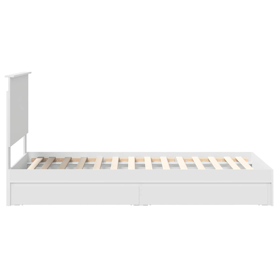 Storage Bed with Drawer White 90 x 190 cm Engineered Wood