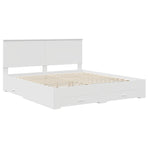 Bed Frame with Drawer White 180 x 200 cm Engineered Wood