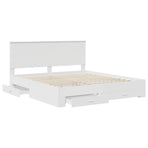 Bed Frame with Drawer White 180 x 200 cm Engineered Wood