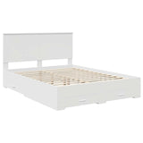 Bed Frame with Headboard White 150 x 200 cm Engineered Wood - Top-Down View