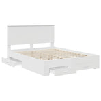 Bed Frame with Drawer White 150 x 200 cm Engineered Wood