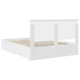 Bed Frame with Headboard White 150 x 200 cm Engineered Wood - Extra Image