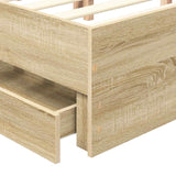 Bed Frame with Drawer Sonoma Oak 180 x 200 cm Engineered Wood - Extra Image