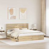 Bed Frame with Drawer Sonoma Oak 180 x 200 cm Engineered Wood - Side View
