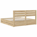 Bed Frame with Drawer Sonoma Oak 180 x 200 cm Engineered Wood - Extra Image