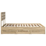 Bed Frame with Drawer Sonoma Oak 150 x 200 cm Engineered Wood - Extra Image