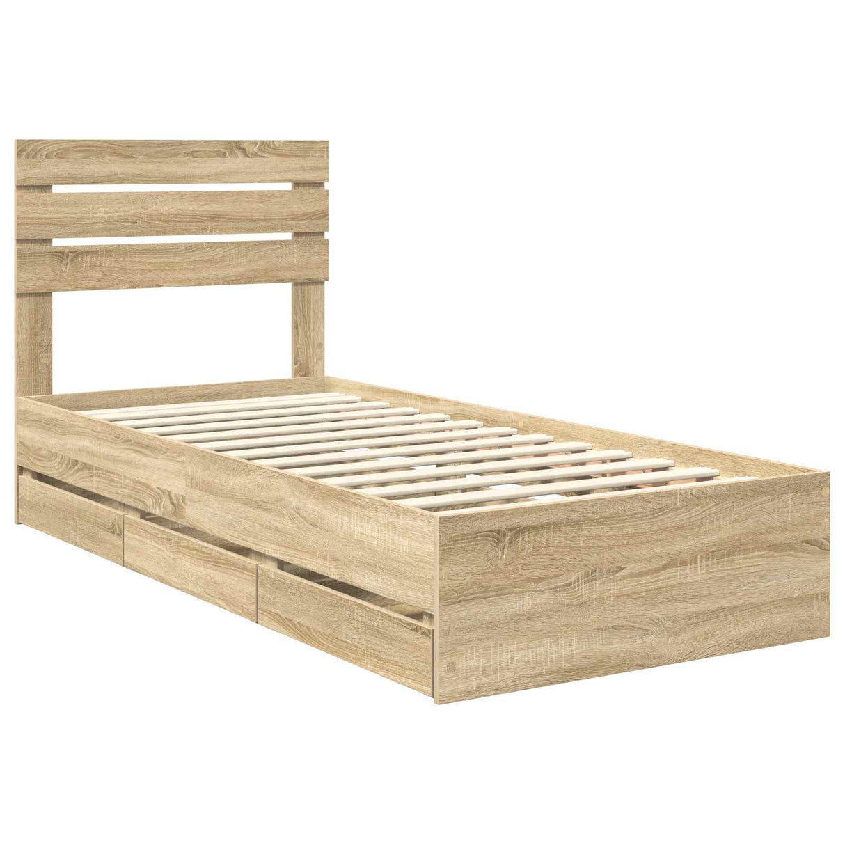 Bed Frame with Drawer Sonoma Oak 90 x 190 cm Engineered Wood