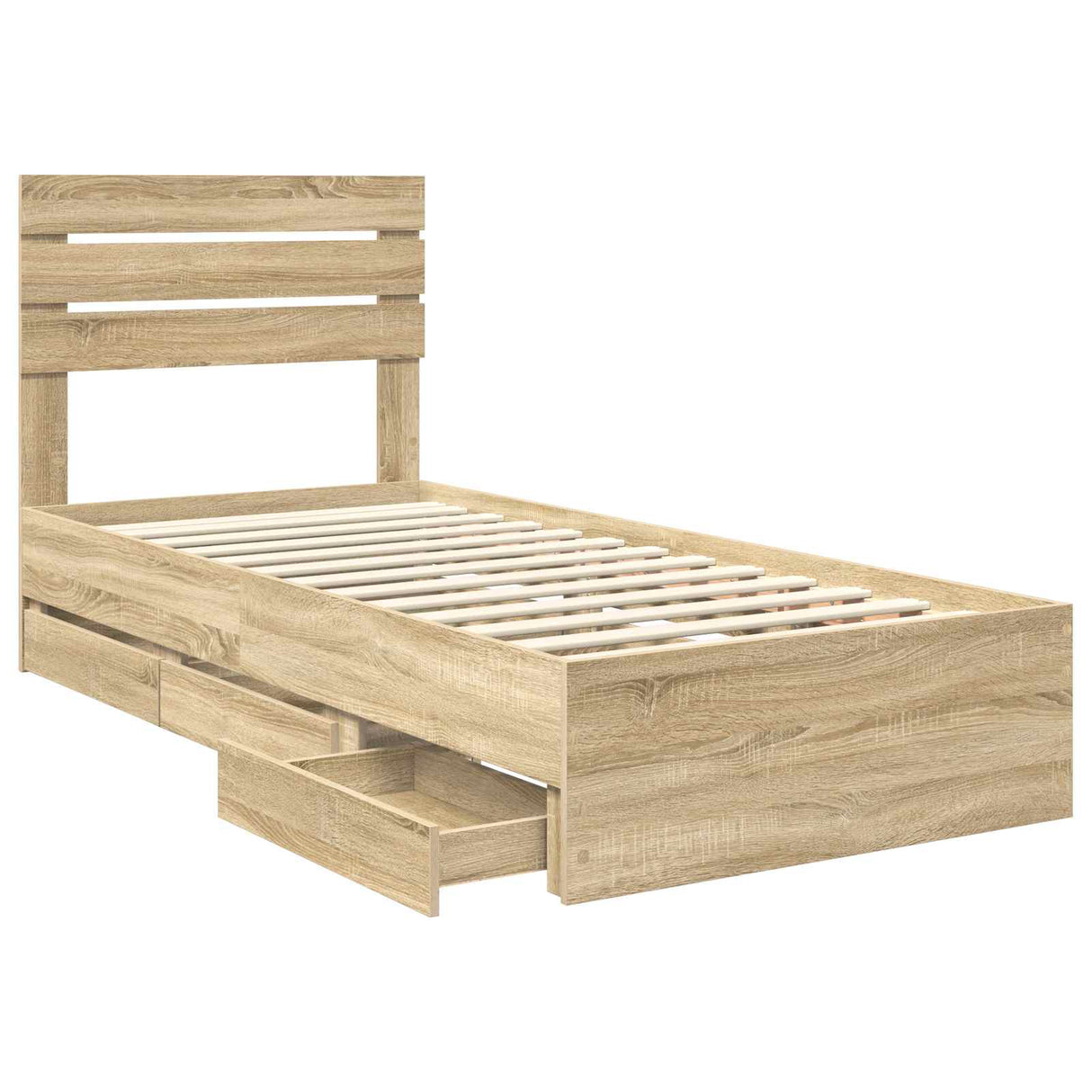 Bed Frame with Drawer Sonoma Oak 90 x 190 cm Engineered Wood