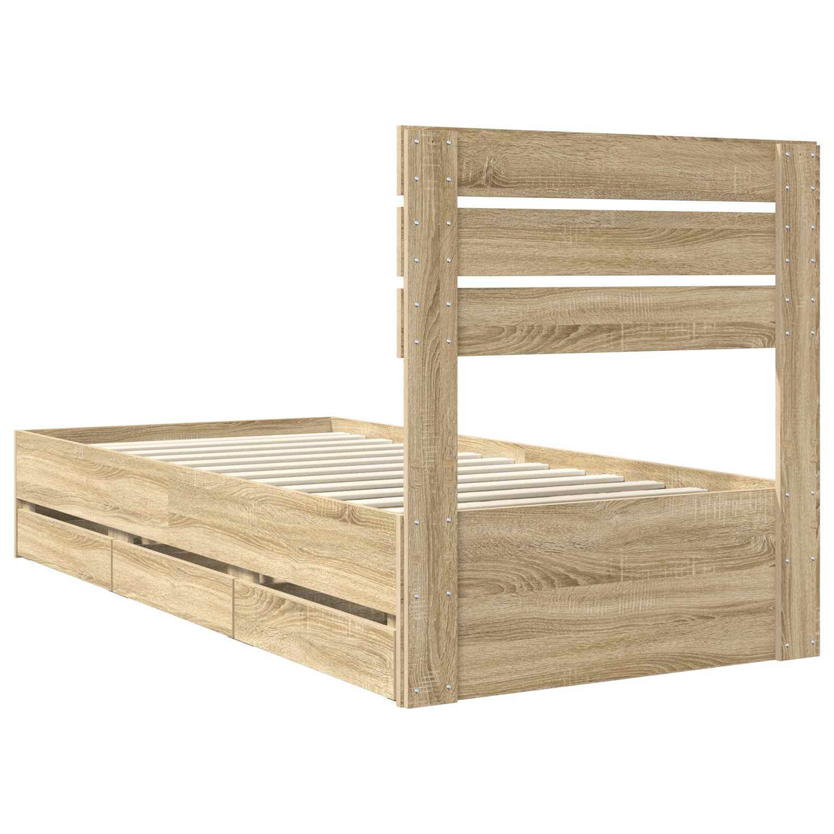 Bed Frame with Drawer Sonoma Oak 90 x 190 cm Engineered Wood