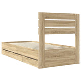 Bed Frame with Drawer Sonoma Oak 90 x 190 cm Engineered Wood - Extra Image